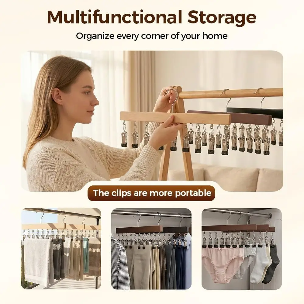 with 10 Clips Closet Organizer with 12 Clips Space Saving Clothes Hanger Multifunctional 360° Rotating Legging Hangers