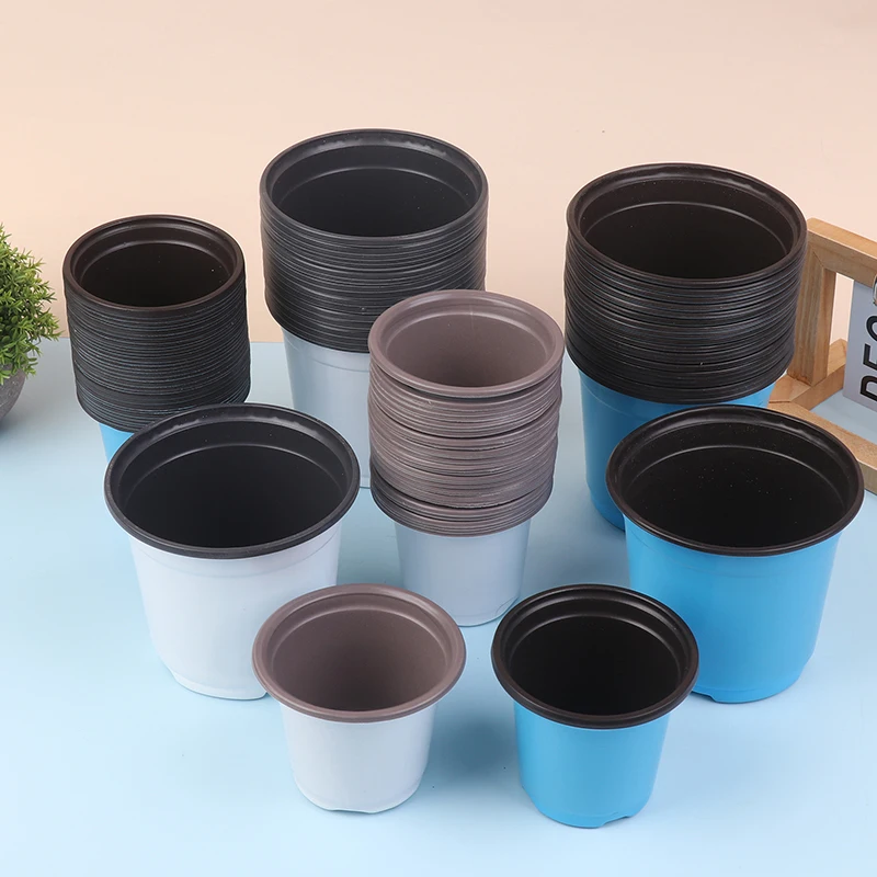 10Pcs Plastic Flowerpot Cultivation For Succulent Plant Small Flowerpot Simple Planting Seedling Pot Thickened Nursery Pots