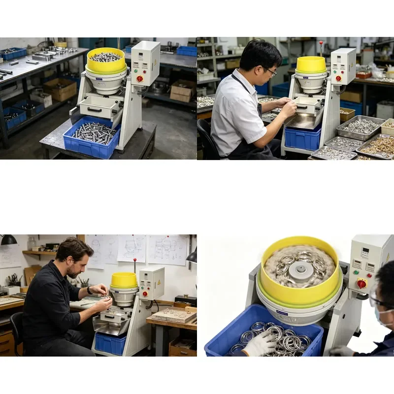 for 18L Jewelry Metal Centrifugal Disc Polishing Machine Vibratory Tumbler Cleaner Deburring Grinder for Stainless Steel