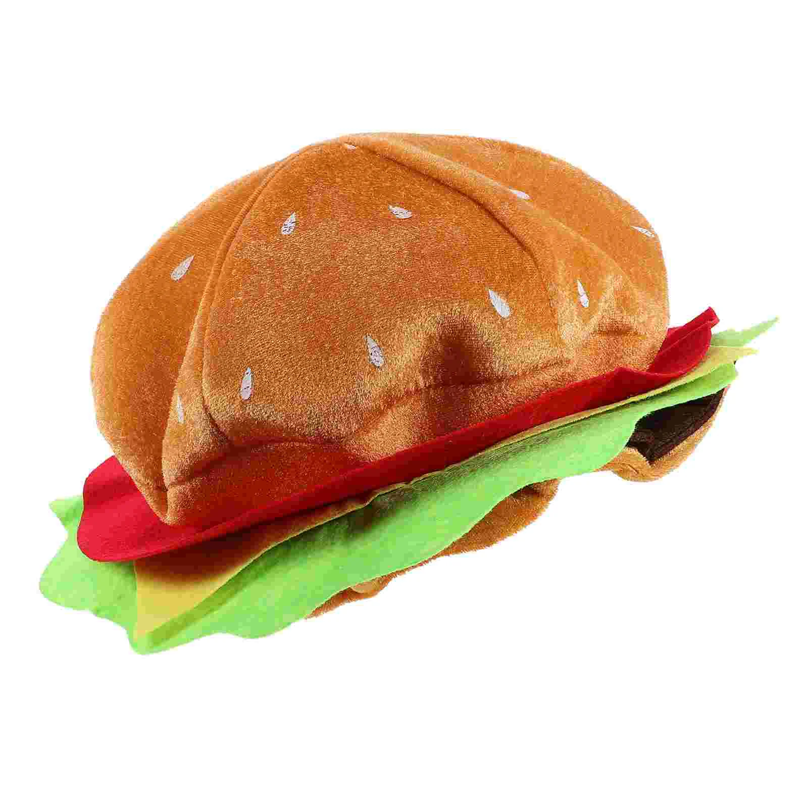 Burger Hat The Burgers Prop Festive Headgear Beret Party Hamburger Non-woven Fabric Headdress