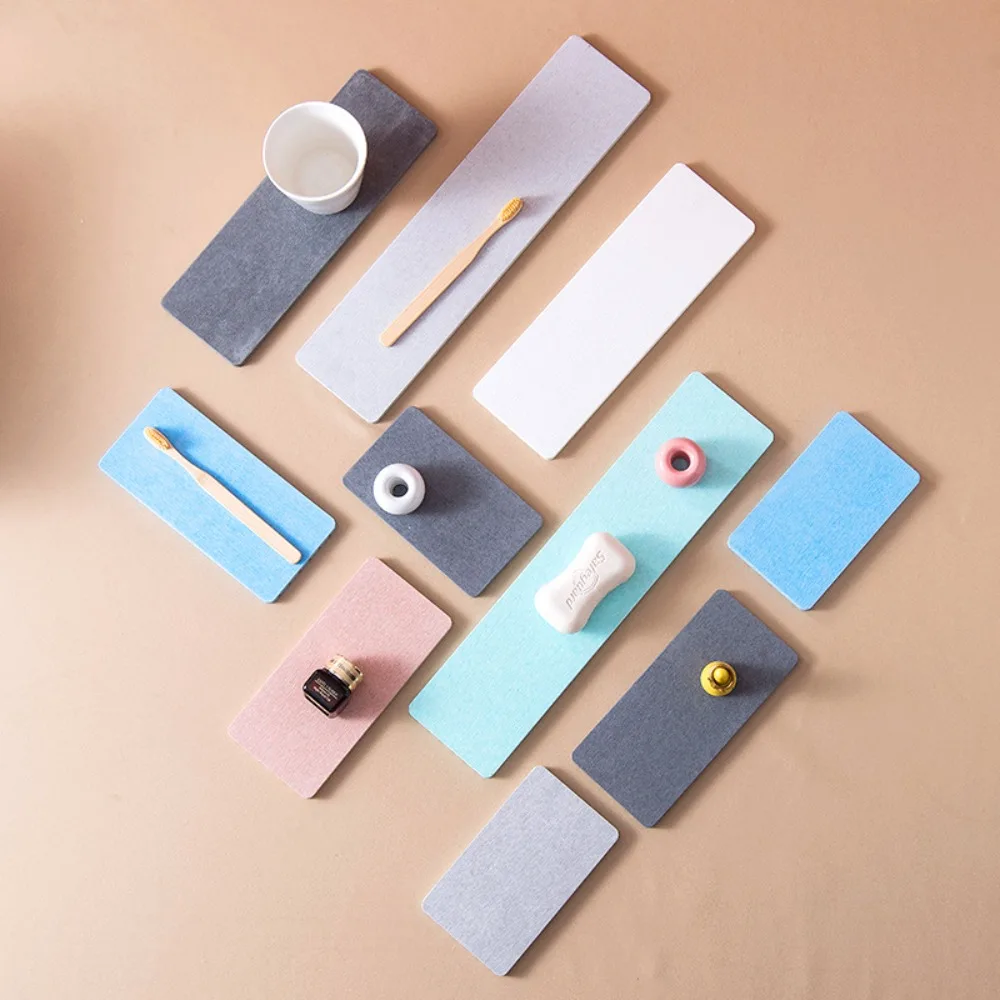 Kitchen Sink Faucet Mat Quick Drying Diatomite Coaster Thickened Dampproof Diatomite Mat Non-slip Heat Resistant Placemat Cup
