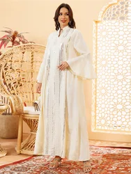 Ramadan eid muçulmano feminino vestidos de festa de veludo outono árabe lantejoulas robe marrocos kaftan dubai abayas islam jalabiya vestidos largo