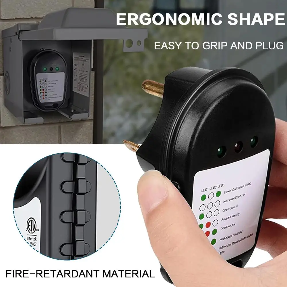 IZTOSS 30A-50A Analizzatore di circuito RV NEMA TT-30P/14-50P Tester di circuito di alimentazione a piedistallo con indicatore LED per rimorchio camper