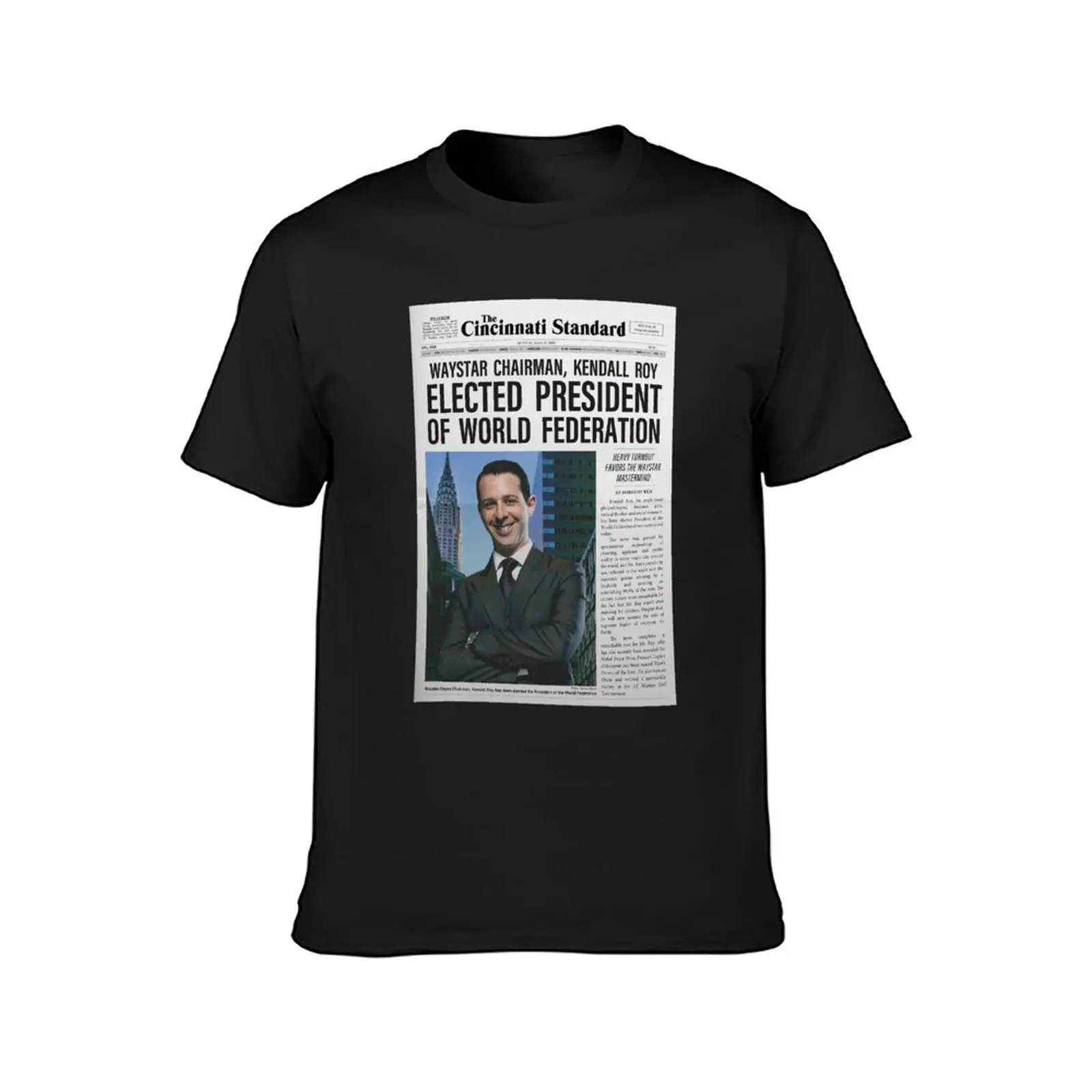 Kendall Roy News Article T-Shirt Short sleeve tee graphics t shirts for men