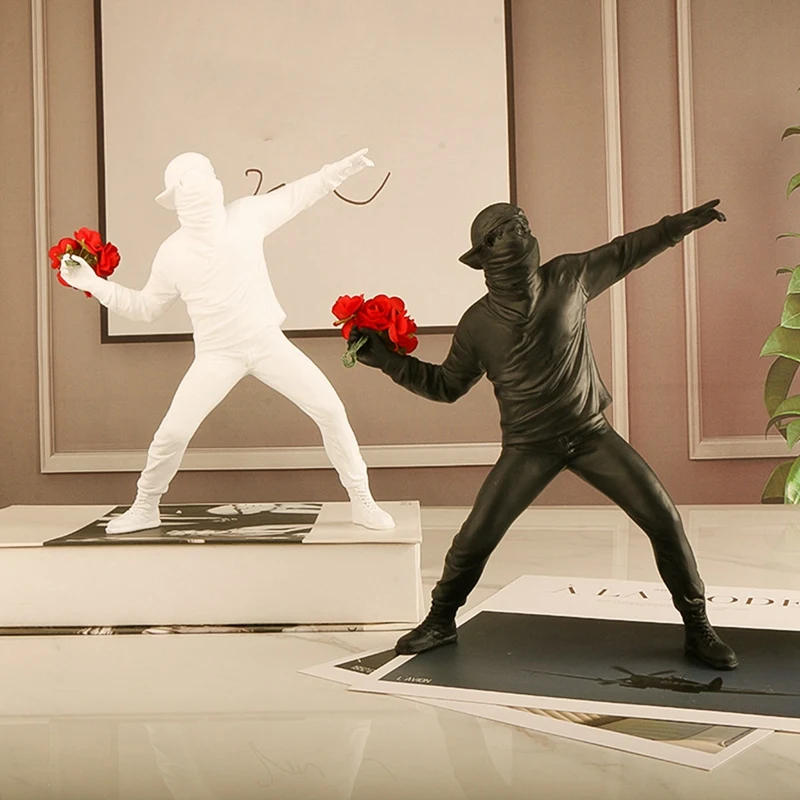 Lanciare ornamenti floreali Opere d'arte astratte Scultura Figura Ornamenti Soggiorno Studio Decorazione della casa Artigianato