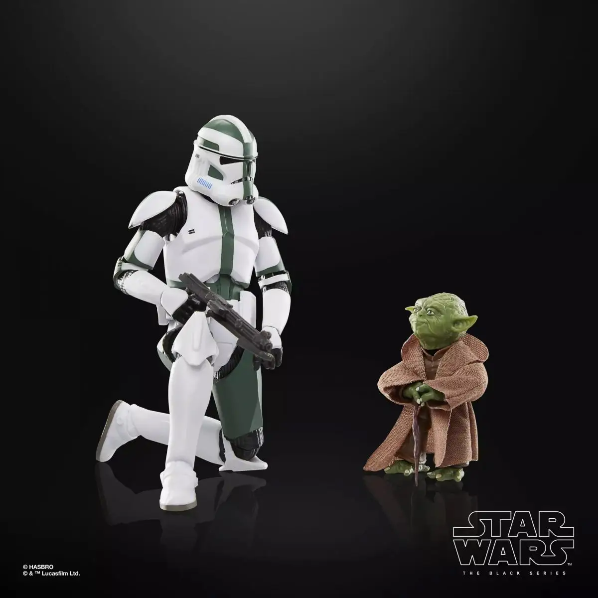 Star Wars The Black Series Yoda & Clone Commander Gree 6-Inch Action Figure Collectible Model Toy Gift