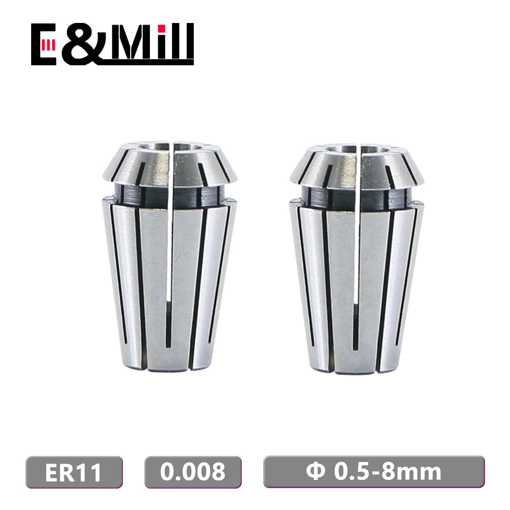 ER11 0.5mm 0.8mm 1mm 1.2mm 1.6mm 2mm 2.5mm 4mm 6mm 8mm ER Spring Collet Chuck Milling Tool Holder Engraving Machine Lathe Mill