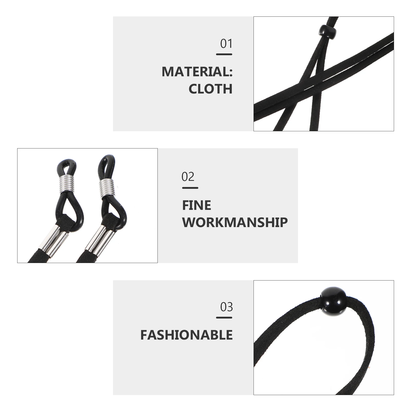 

8pcs Cloth Glasses Rope Sunglasses Chain Eyewear Retainer Durable Wear Resistant Sports Outing Labor Protection
