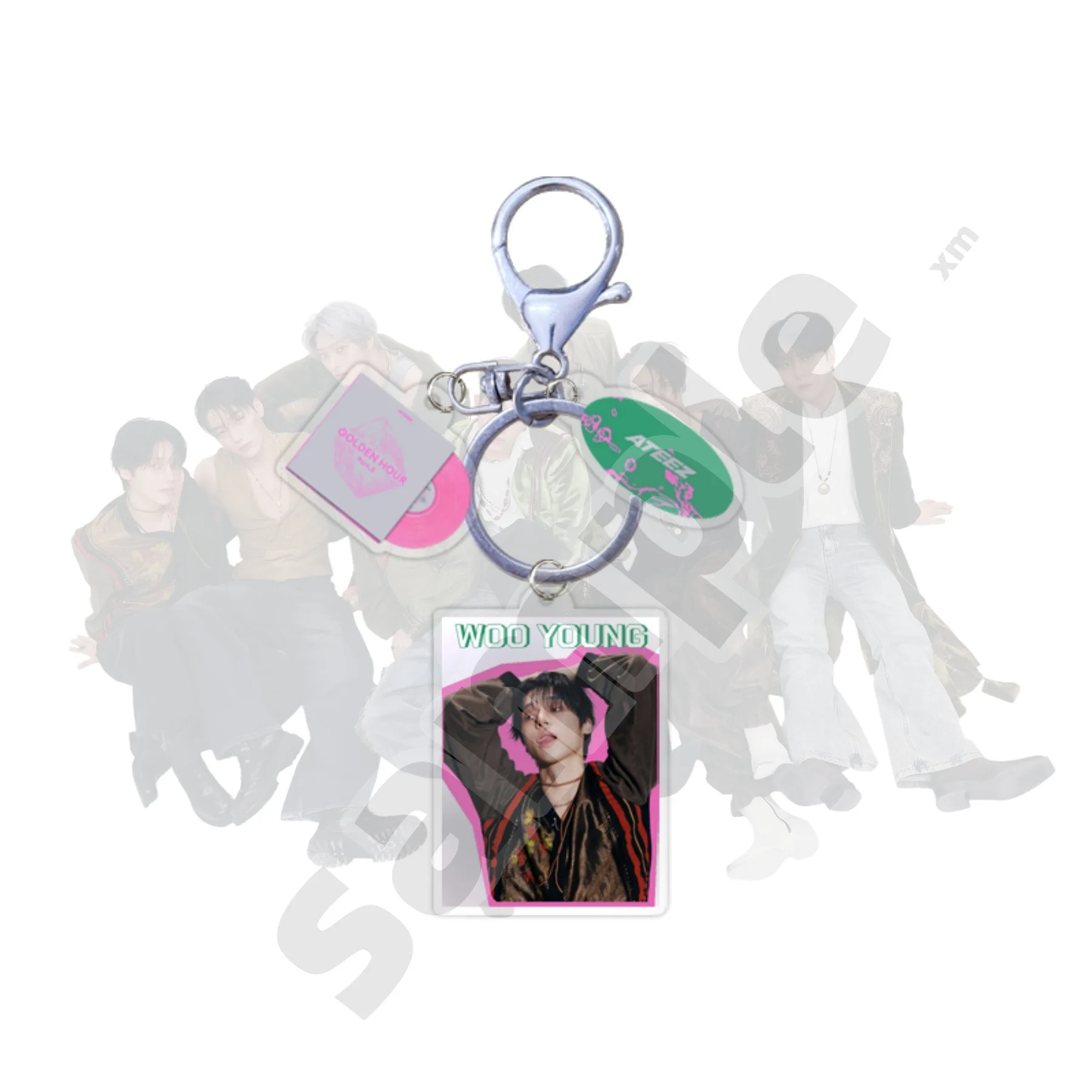Korean Idol Boy Band ATEEZ New Album GOLD HOUR: Part 5 Acrylic Keychain Bag Accessories Hongjoong Seonghwa San Fan Collection