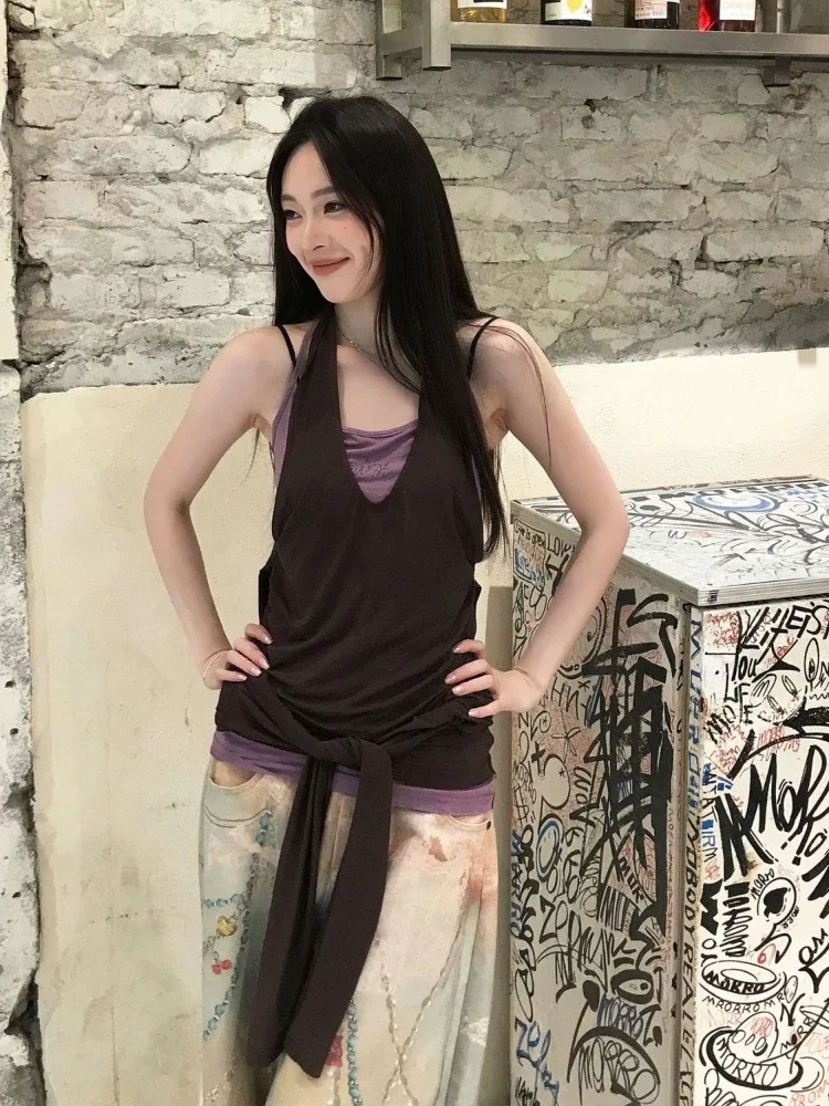 

Женские топы-халтеры Y2K с пайетками и плиссировкой, сексуальная уличная одежда