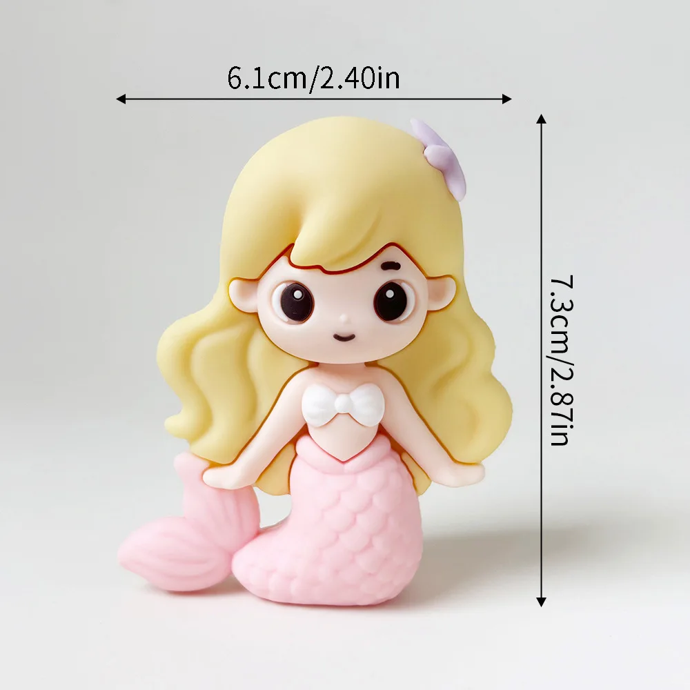 Meerjungfrau Kuchen Topper Regenbogen Schwanz Shell Schloss Tisch Ornamente Prinzessin Mädchen Baby Party Liefert Seestern Auto Kuchen Dekorationen – Detail 10