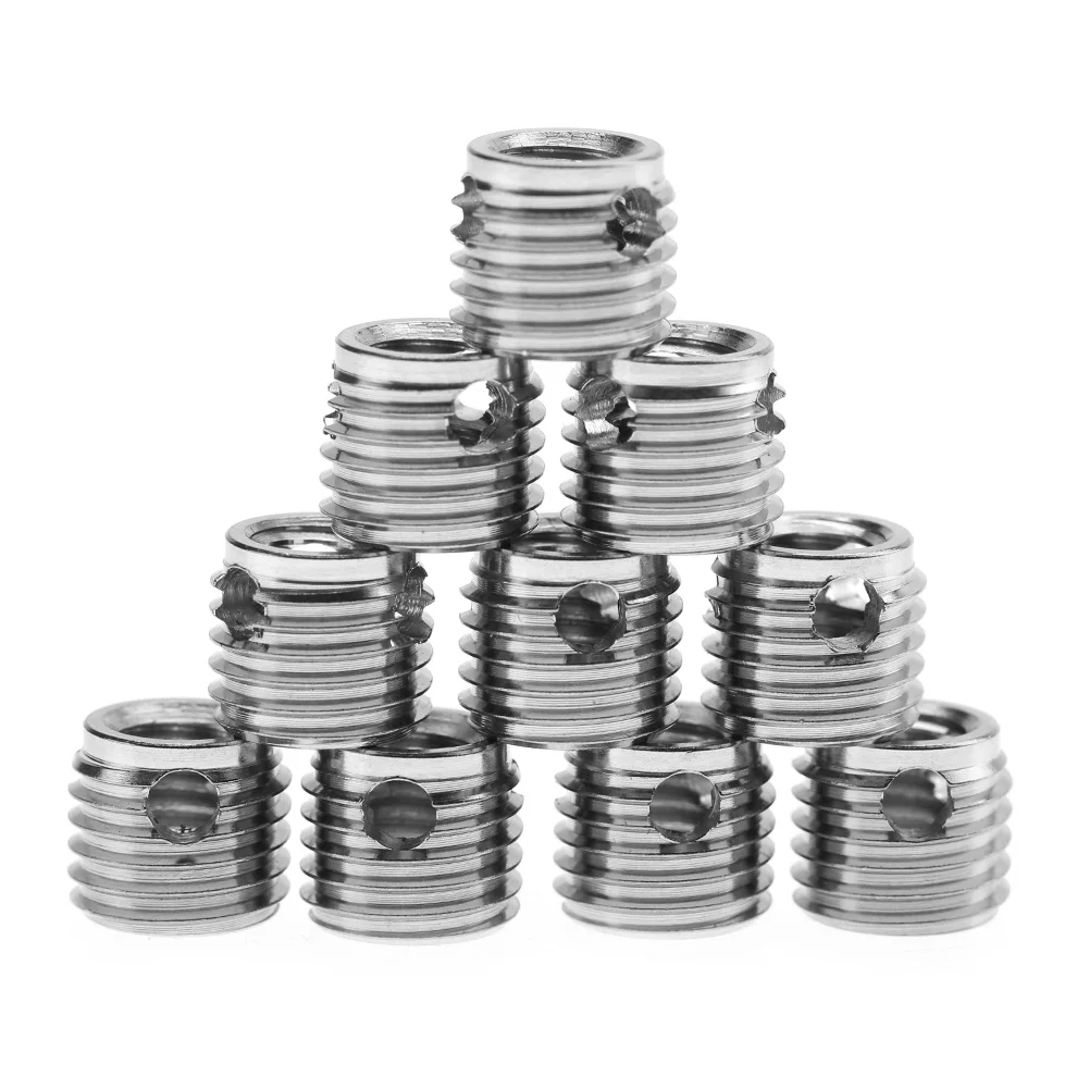 

10pcs 307 Stainless Steel Self Tapping Thread Insert Accessories(inner M5*0.8 Outer M8*1.0)