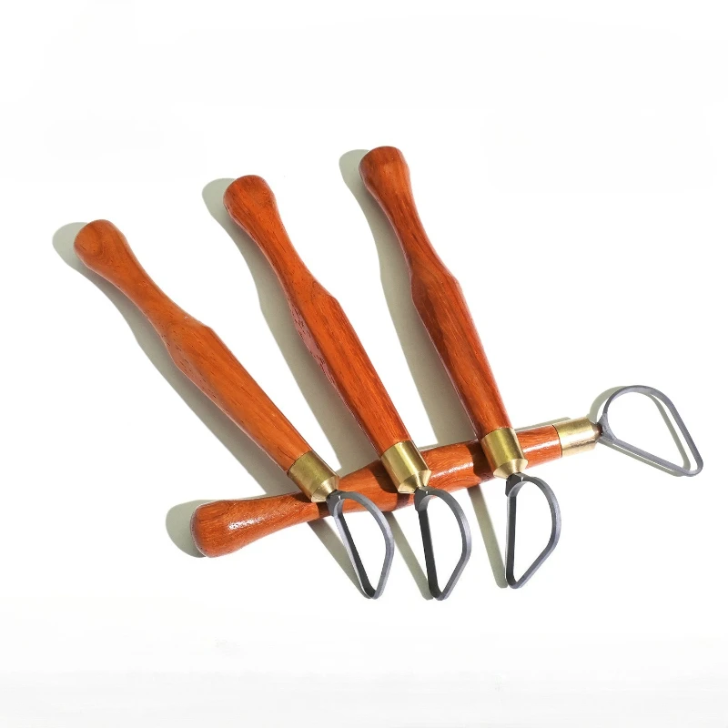 Töpfermesser mit Wolframstahlklinge und Holzgriff für Keramik, Ton, Skulpturen, Schnitzarbeiten, Schaber, DIY-Handwerkzeug – Detail 3