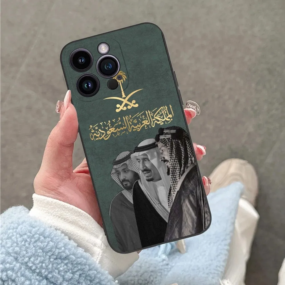 Salman of Saudi Arabia Phone Case For iPhone 16,15,14,13,12,11,Plus,Pro Max,XS,X,XR,SE,Mini,8,7 Soft Silicone Black Cover