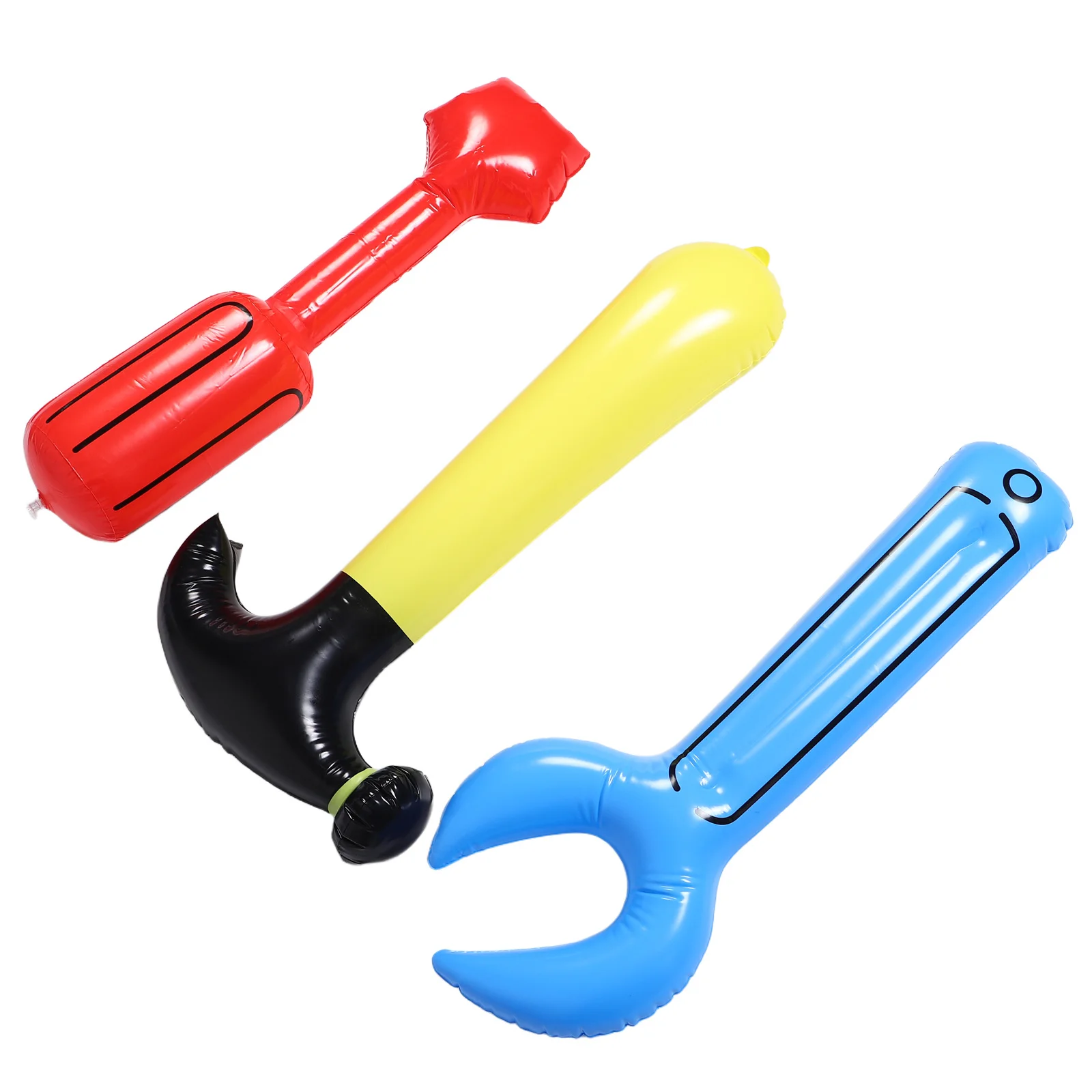 1 set di strumenti gonfiabili per bambini, cacciavite realistico con chiave a martello, giochi di finzione, bomboniere a tema, intrattenimento