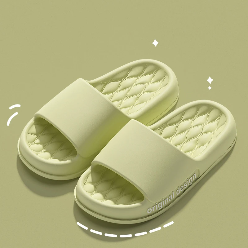 

2026 New Indoor Anti-slip Bathroome Comfort Thick Sole Beach Shoes Men Soft EVA Slippers Men's Summer Slippers
