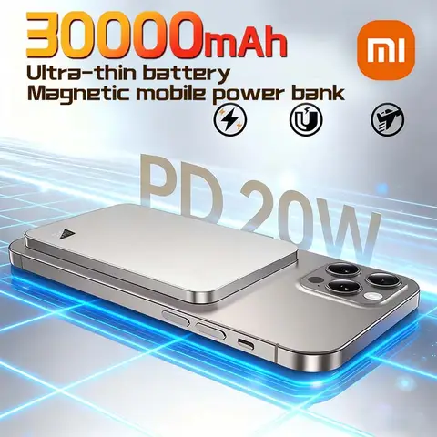 Xiaomi 50000mAh Banca di potere wireless magnetica PD22.5W Batteria esterna portatile a ricarica rapida per Magsafe per iPhone 17 Samsung