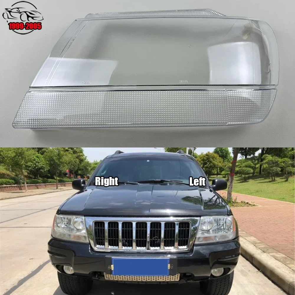 

For Jeep Grand Cherokee 1999-2005 Headlight Transparent Shell Headlamp Cover Lens Plexiglass Replace The Original Lampshade