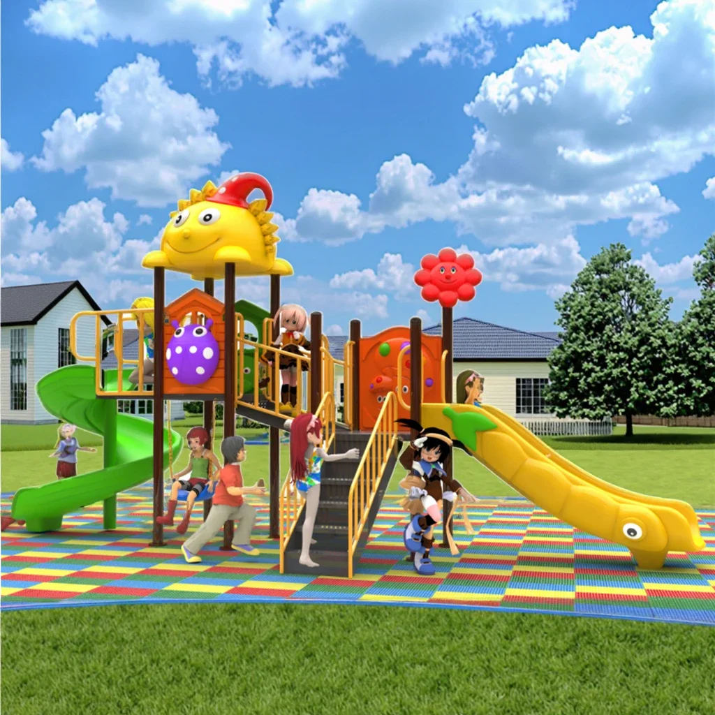 

Детская уличная игровая площадка с пластиковой горкой и конструкциями из стеклопластика для школ, возраст 1-3 года, производство Китай