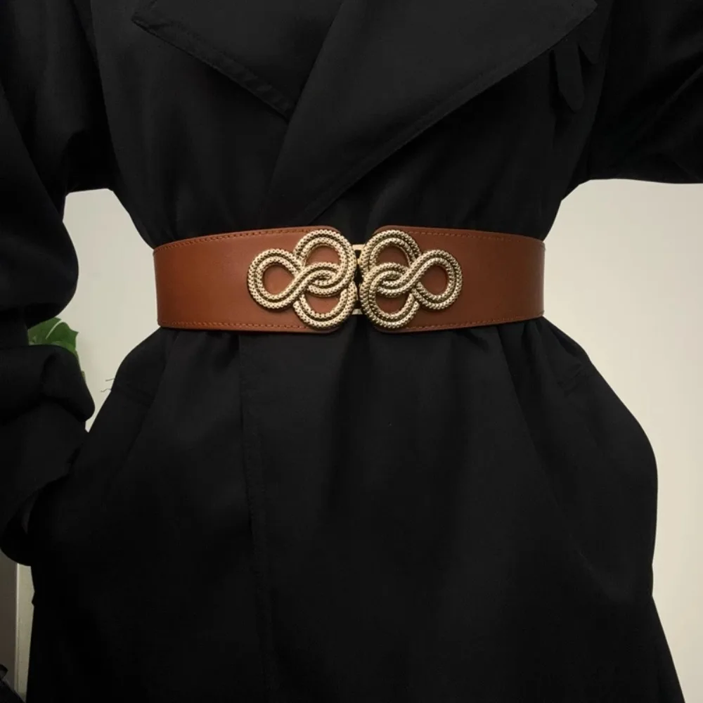 여성을 위한 새로운 고급 복고풍 벨트 넓은 탄성 허리띠