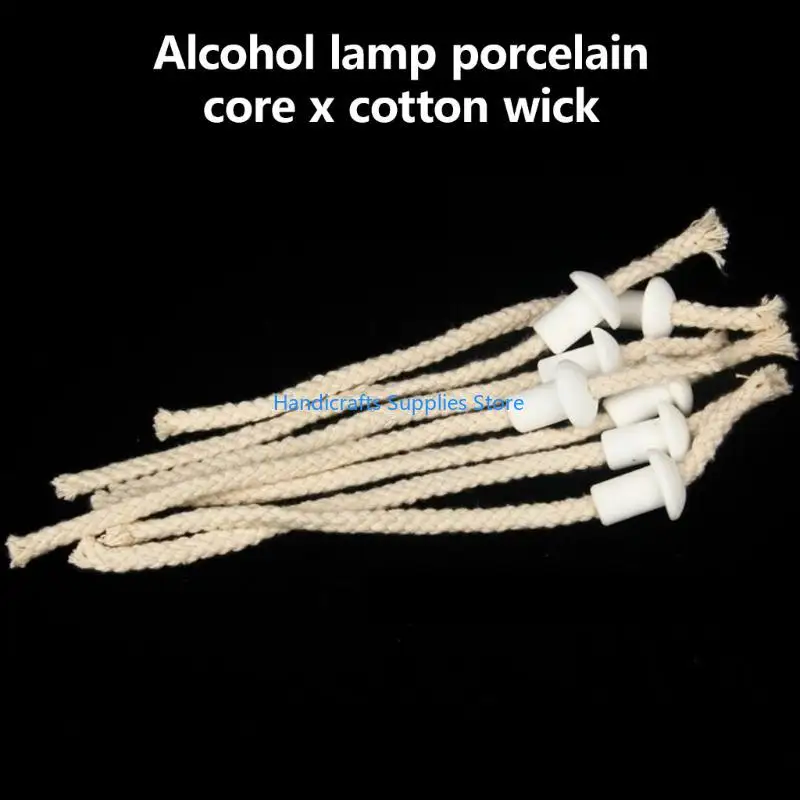 R1WA Set of 10 High Temperatures Resistant Wicks and Holders for Glass Lamp in Lab
