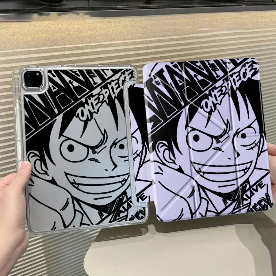 

Модный чехол-подставка One Piece Fashion Luffy Y-Fold для планшетов iPad Mini 6, 7, Air 4, 5, M3, M2, 1, 2, M4, 11 дюймов, Pro 2025, 11-го, 10-го, 9-го поколений