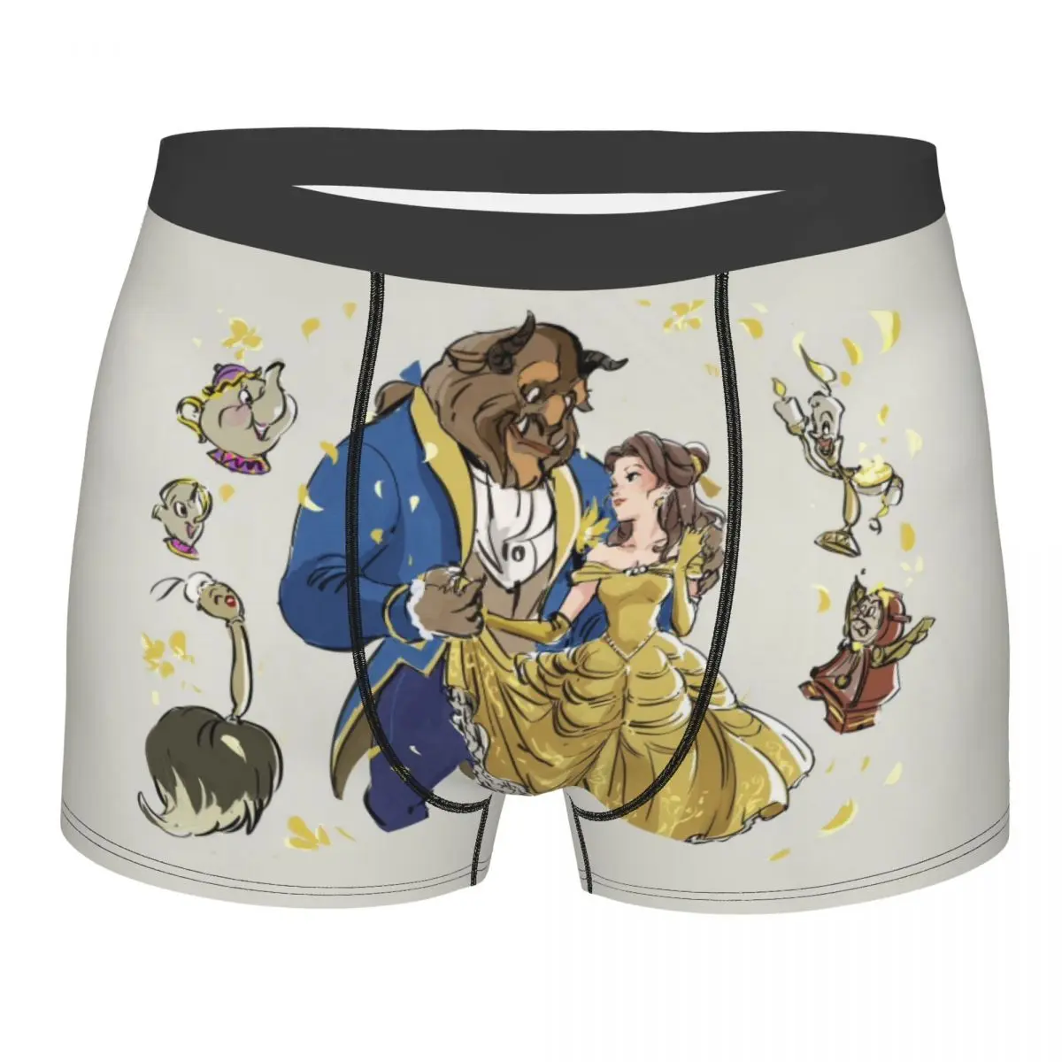 

Custom Beauty And The Beast Boxer Shorts For Homme 3D Printed Underwear Panties Briefs Breathable Underpants