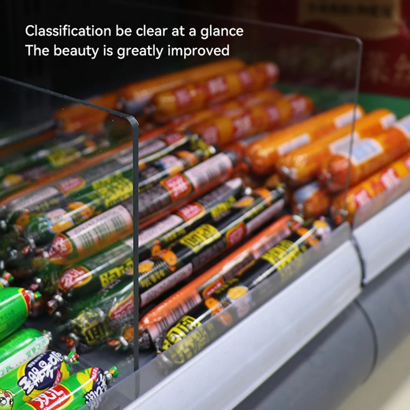 Shelf Divider Plastic Transparent L Shape Compartments Supermarket Retail Goods Display Separator Pvc Magnetic Shelves Divider