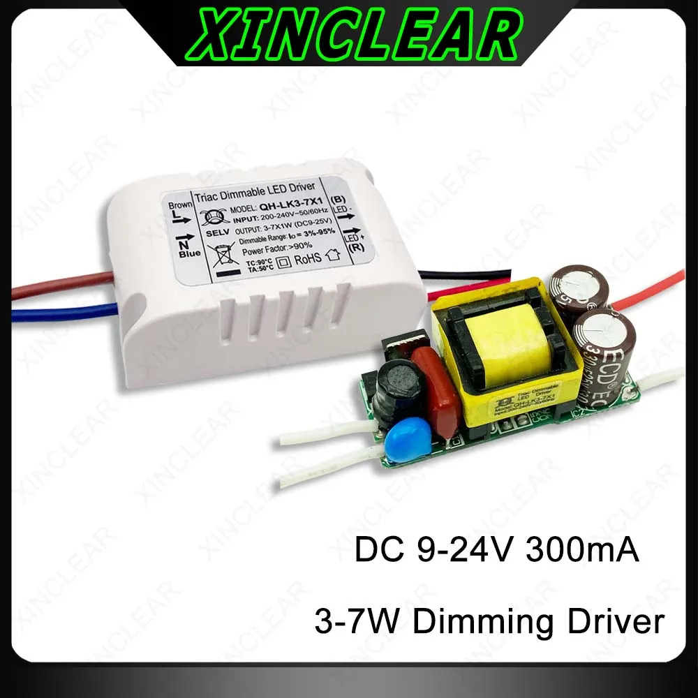 

LED SCR Dimmer Driver 3-7x1W 300mA DC9-24V LED Silicon control Power Supply Constant Current Voltage Control Lighti