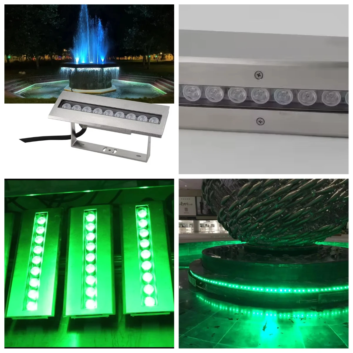 *27W/9W IP68 Waterproof RGBW CCT 2700-6500K DMX512 LED Underwater Pool Lights Stainless Steel Body Multi-Color Control
