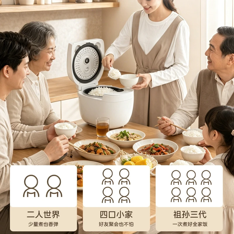 4L Smart Multi‑Functional Rice Cooker, New Micro‑Pressure Fast Cook Electric Rice Cooker with Timer for 3‑4 People Household