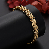 Hot sales originality 18K Gold Chain Bracelets for Men boy Charm Women Wedding Party 21cm Anniversary gift streetwear jewelry