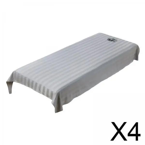 

4x Massage Table Sheet Face Rest Cover Skin Friendly Washable Flat And Sheet Beauty Salon Bed Sheet for Home Salon