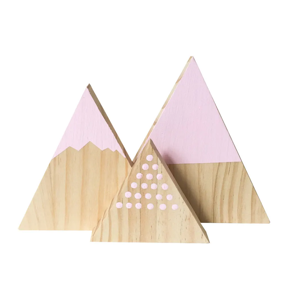 

3 PCS Triangle Wall Decor Snow Mountain Ornaments Home Rustic Little Adventure Decoration