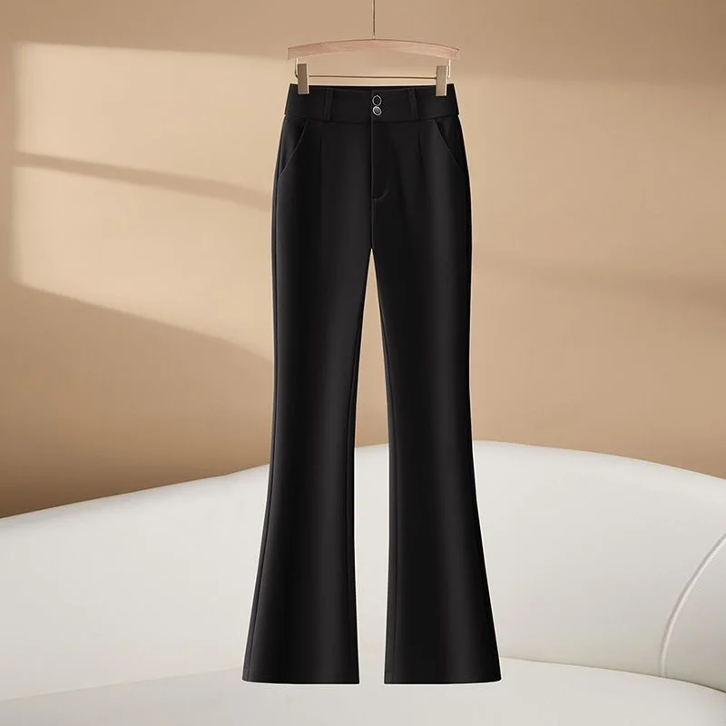 عالية الخصر متوهج السراويل السراويل في الربيع والخريف جديد عادية تنوعا سليم البدلة السراويل متوهج بناطيل كاجوال للنساء