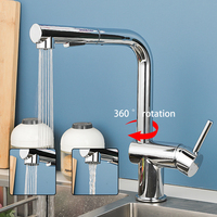 Chrome Kitchen Faucet Pull Out Spout Kitchen Sink Mixer Tap 360 Rotation Kitchen Sink Faucet Stream Sprayer Head Torneira