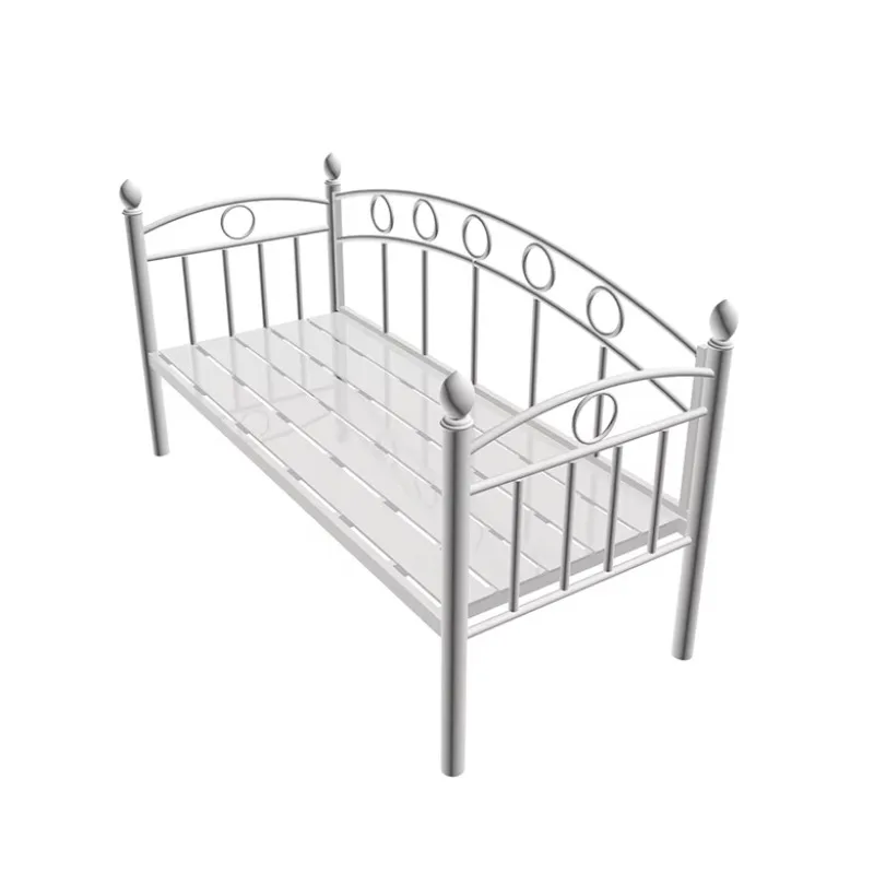 design simple safety frame metal kids bed children's iron  with guardrail