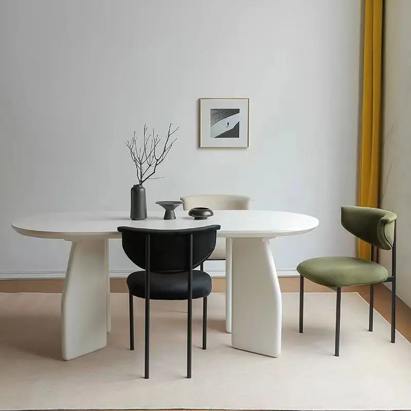 */-* Modern Luxury Dining Room Chair High Quality Home Furniture With Soft Fabric And Hollow Design Back Metal Frame