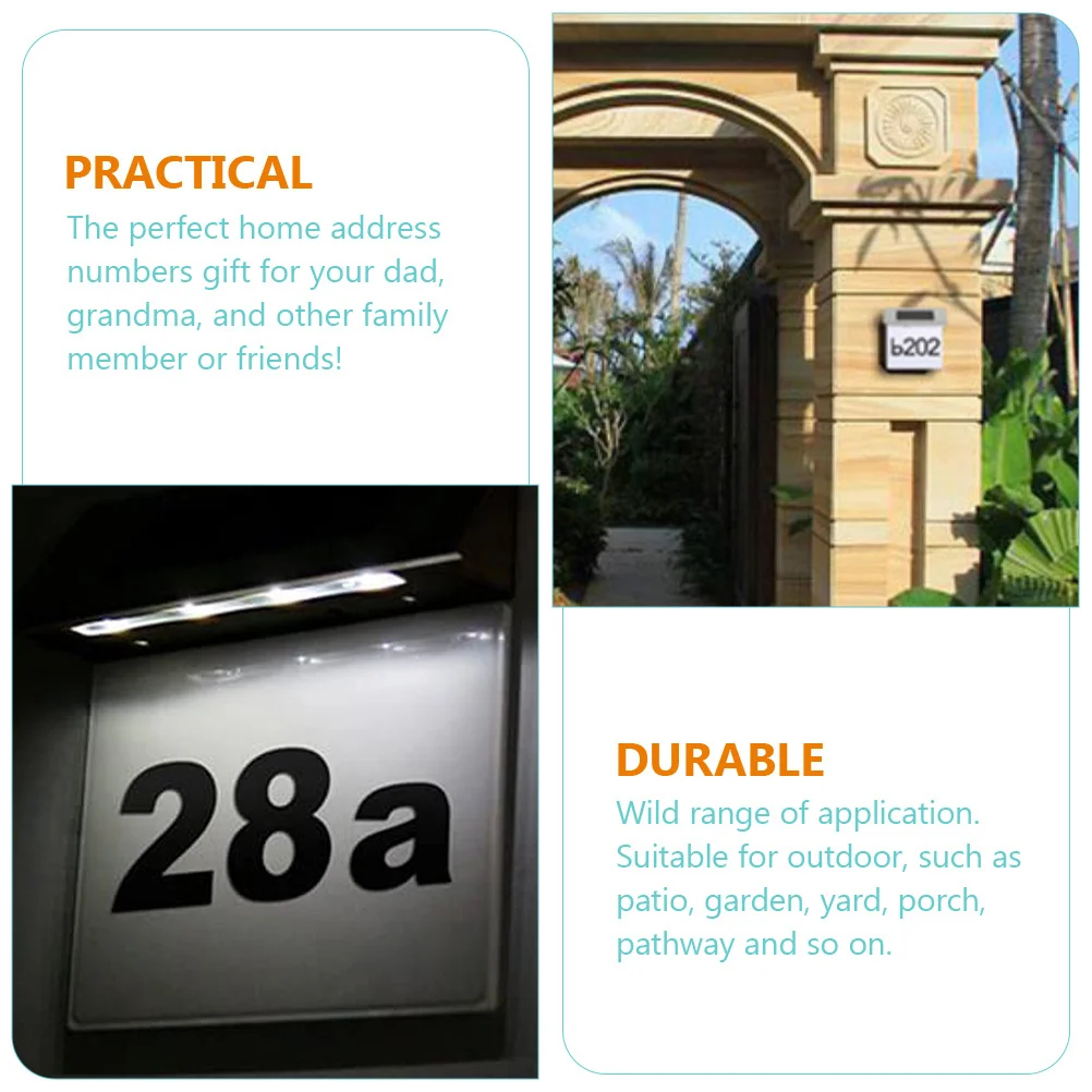 

1 Set Solar Address Sign Light Outdoor Waterproof House Number Lamp For Garden Pathway Yard Porch Solar Wall Light Led Lighting