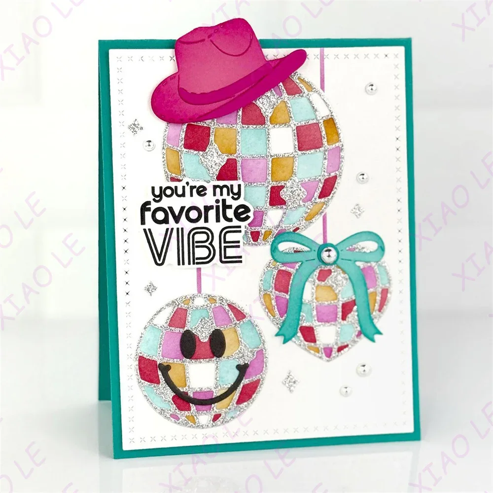 Newest Happy Birthday Disco Vibes Metal Cutting Dies and Stamps Diary Decoration Embossing Template Diy Greeting Card  DIY Paper