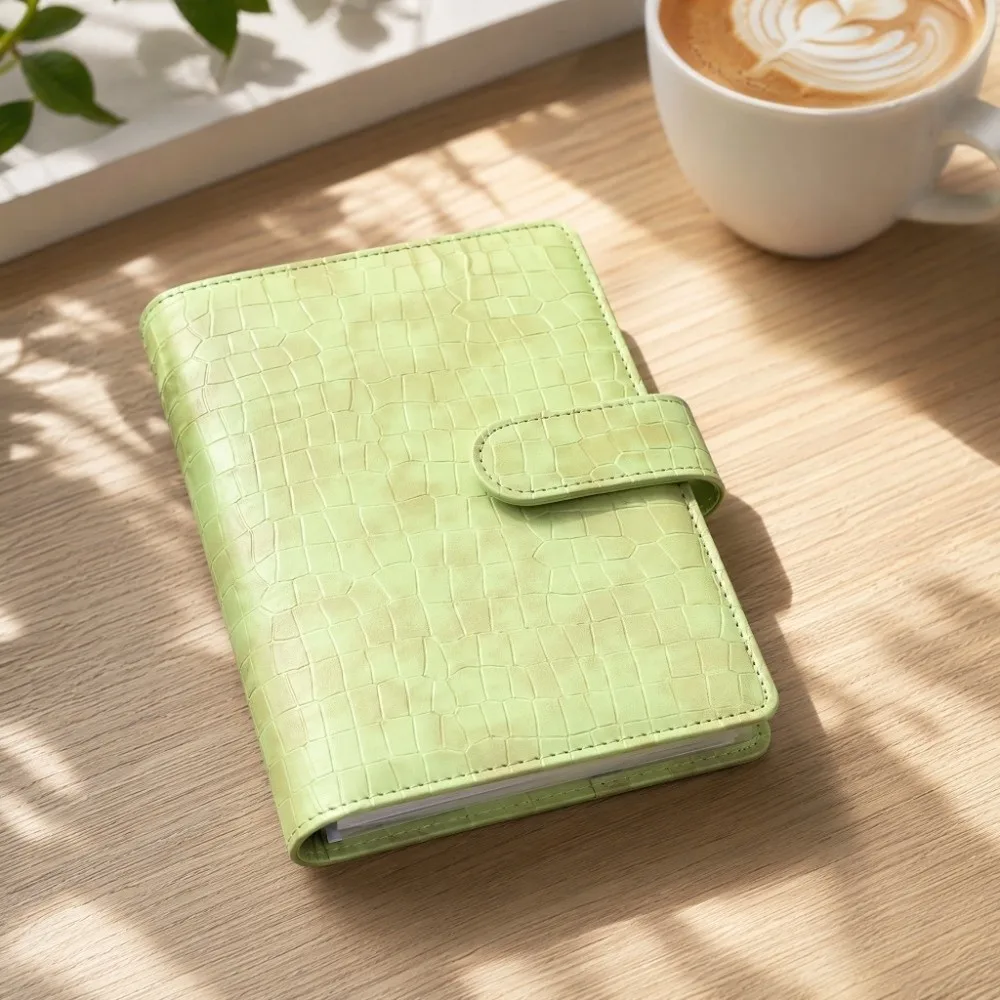 Mini A6 Money Saving Binder Marbling/Leopard Print Cash Envelopes Savings Challenges Book Faux Leather Tear Resistant