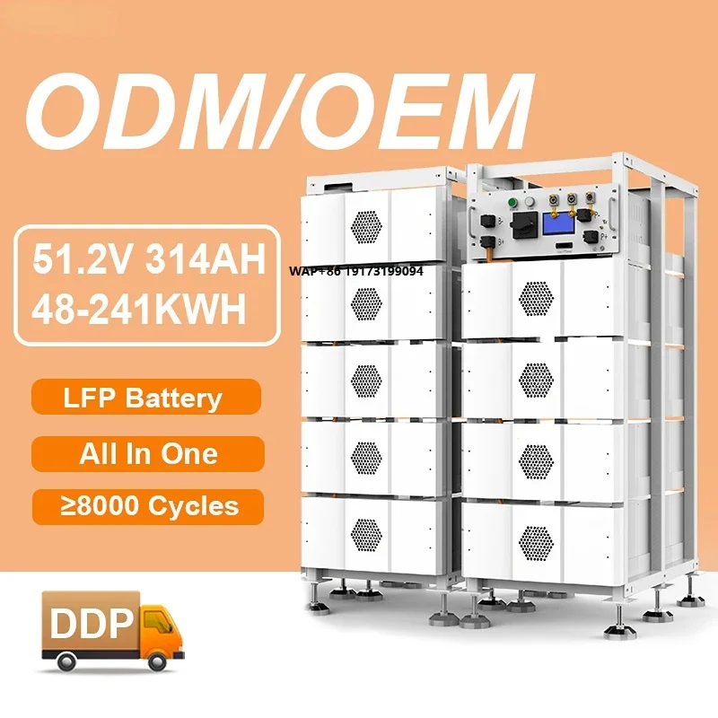 High Voltage LiFePO4 Battery 215kWh 230kWh 241kWh Solar Hybrid Industrial Commercial Energy Storage System IP65