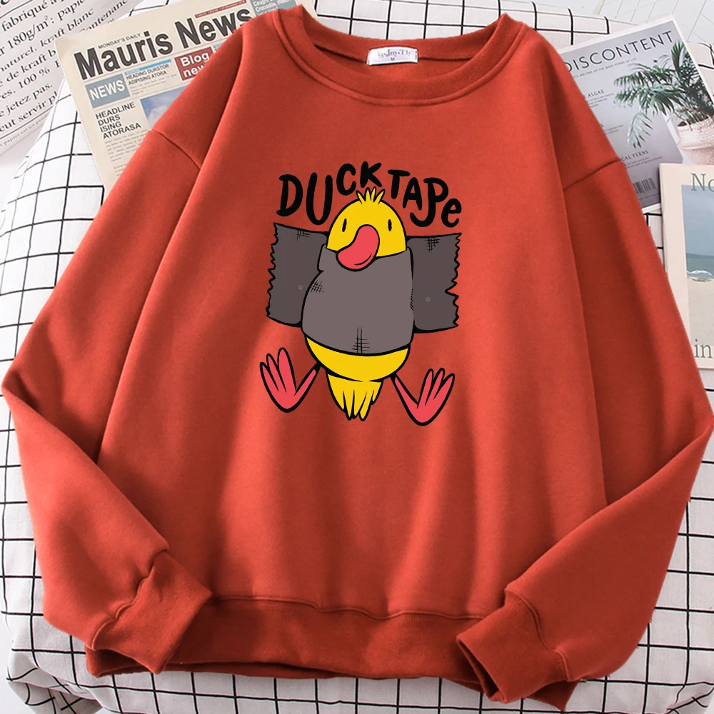 

Awesome And Funny Duck Pun Ducktape Print Women Sweatshirt Casual Oversized Pullovers Autumn Fleece Top Hip Hop O-Neck Tracksuit