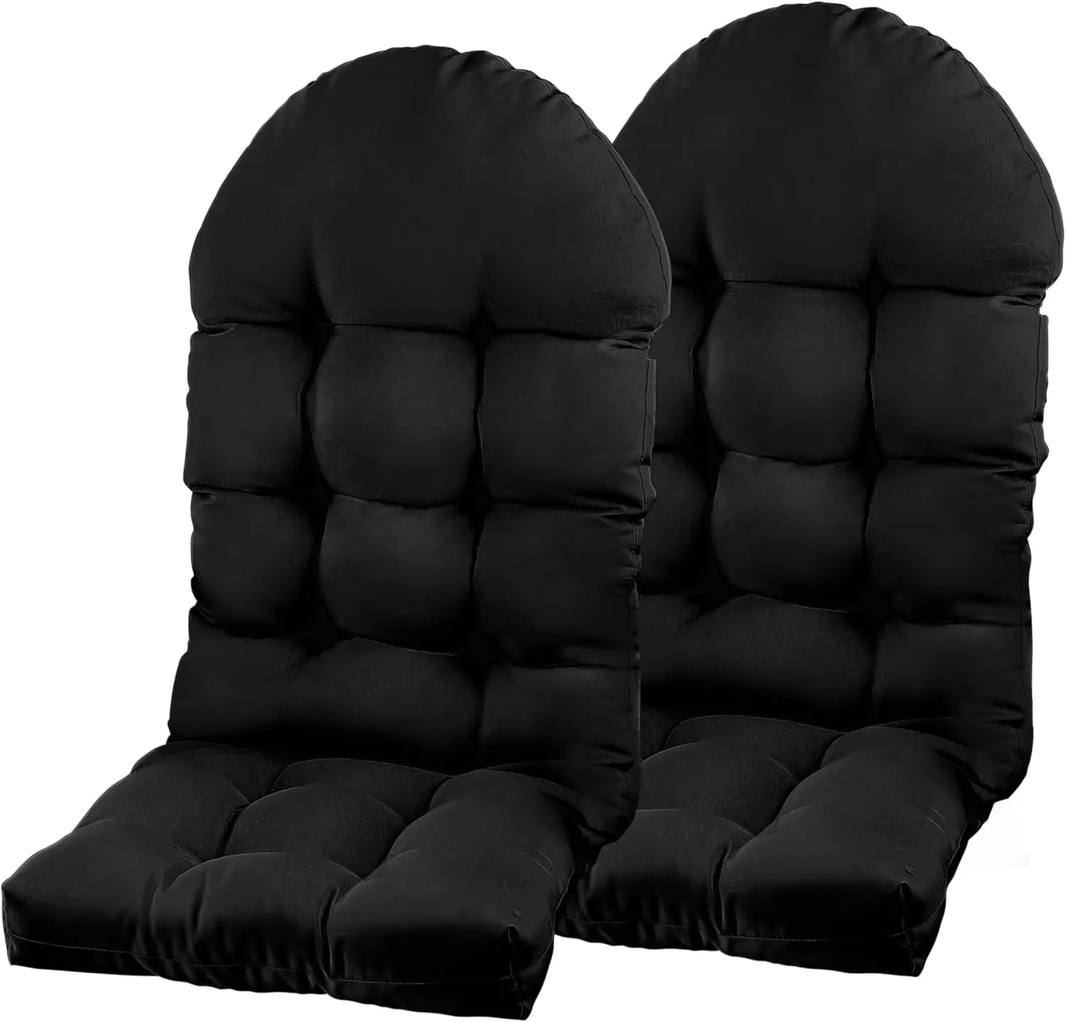 

Adirondack Rocking Chair Cushion 44x19.4x4 Inch, High Back Patio Cushions with Ties, Sunscreen Fade-Resistant Black Set of 2