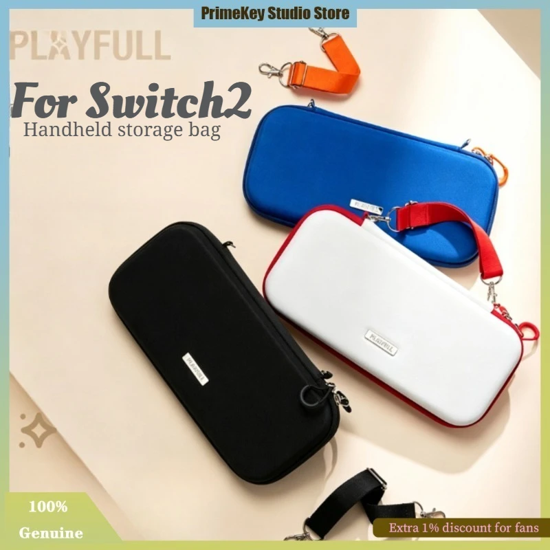 PLAYFULL for Switch2 Portable Storage Bag Hard Shell Shockproof Scratch-resistant Wear-resistant with Detachable Hand Strap Gift