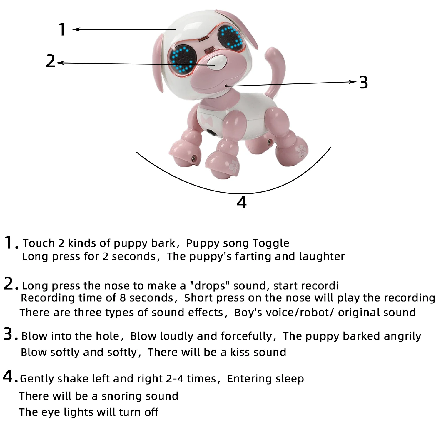 Perro robot inteligente para niños, juguete eléctrico táctil, rompecabezas para niños, máquina de educación temprana