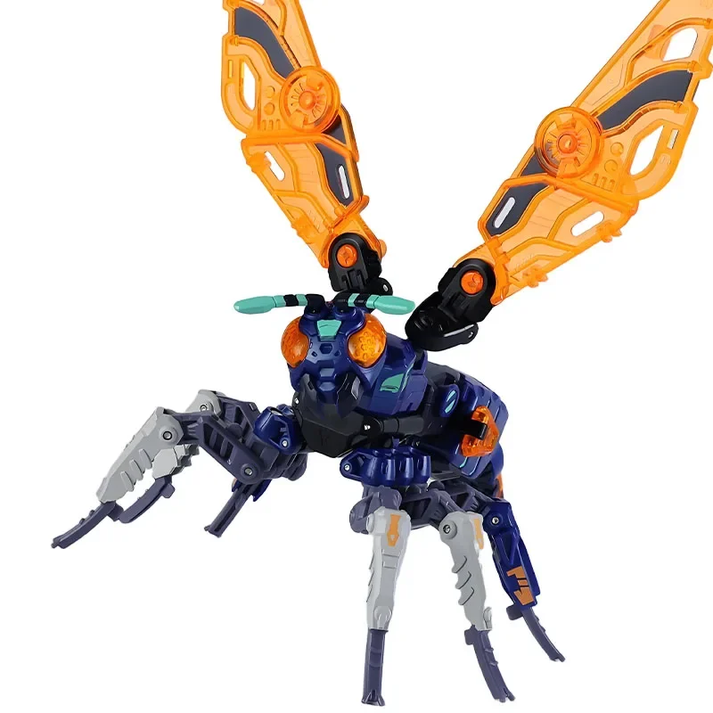 BEASTBOX المحلي Mecha Xiahuo Wasp Kijutsu Ninja Purple Wasp Mecha، 7 خطوات تحويل/خالي من الأدوات، أجنحة ناعمة، حديثي الولادة/ديكور المكتب