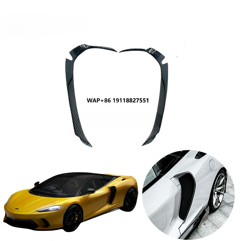 17carbon Exterior Accessories Glossy Dry Carbon Fiber Fender Side Air Intake Trim Decorative Stripe 2pcs 3K Twill/Forged Carbon