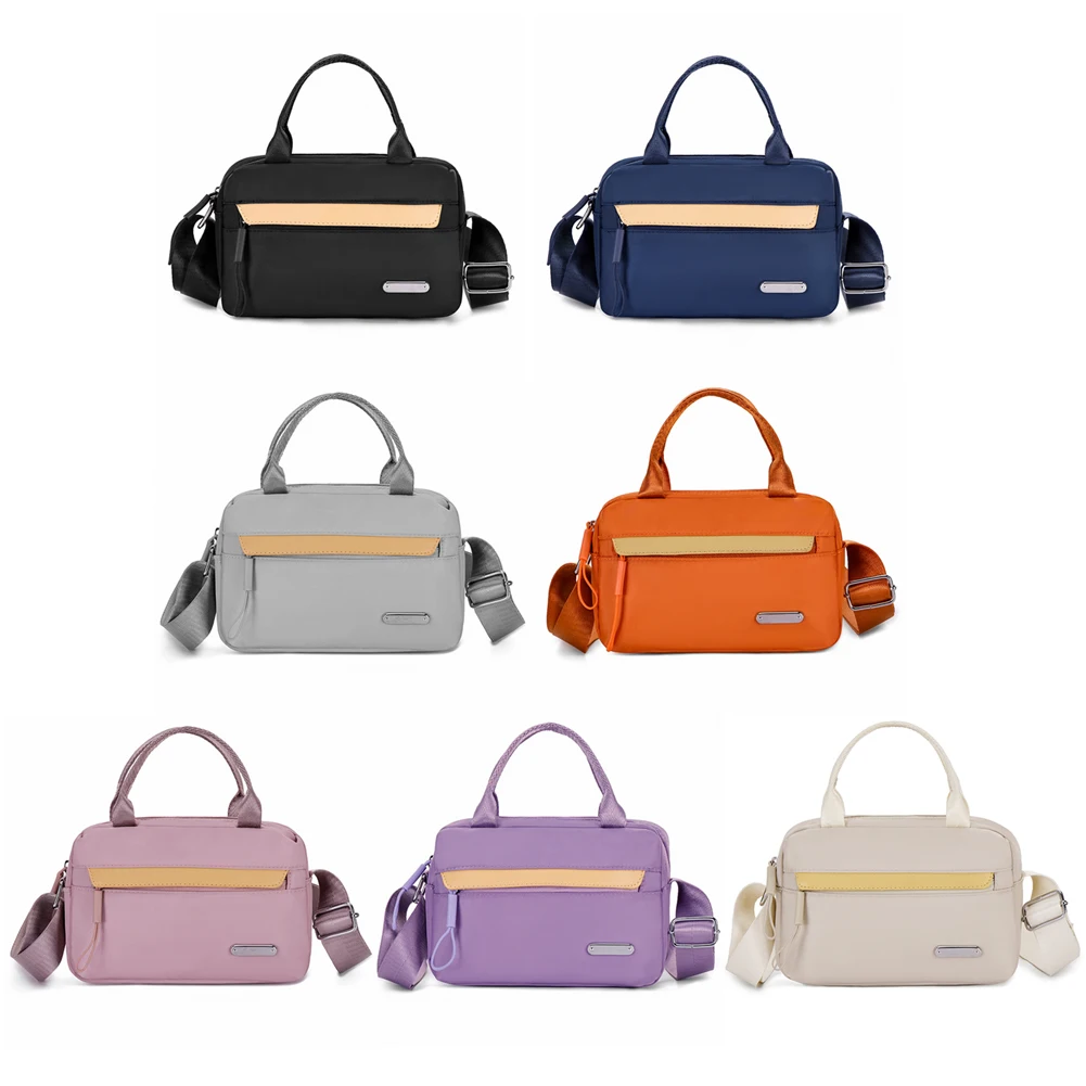 

Women Nylon Crossbody Bag with Inner Pocket Shoulder Bag with Zipper Box Bag Satchel Purse for Work Travel