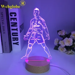 Novelty Football Players 3D Visual Night Light Skating Sports LED Desk Lamp Office Desktop Decoration Holiday Gift for Friend